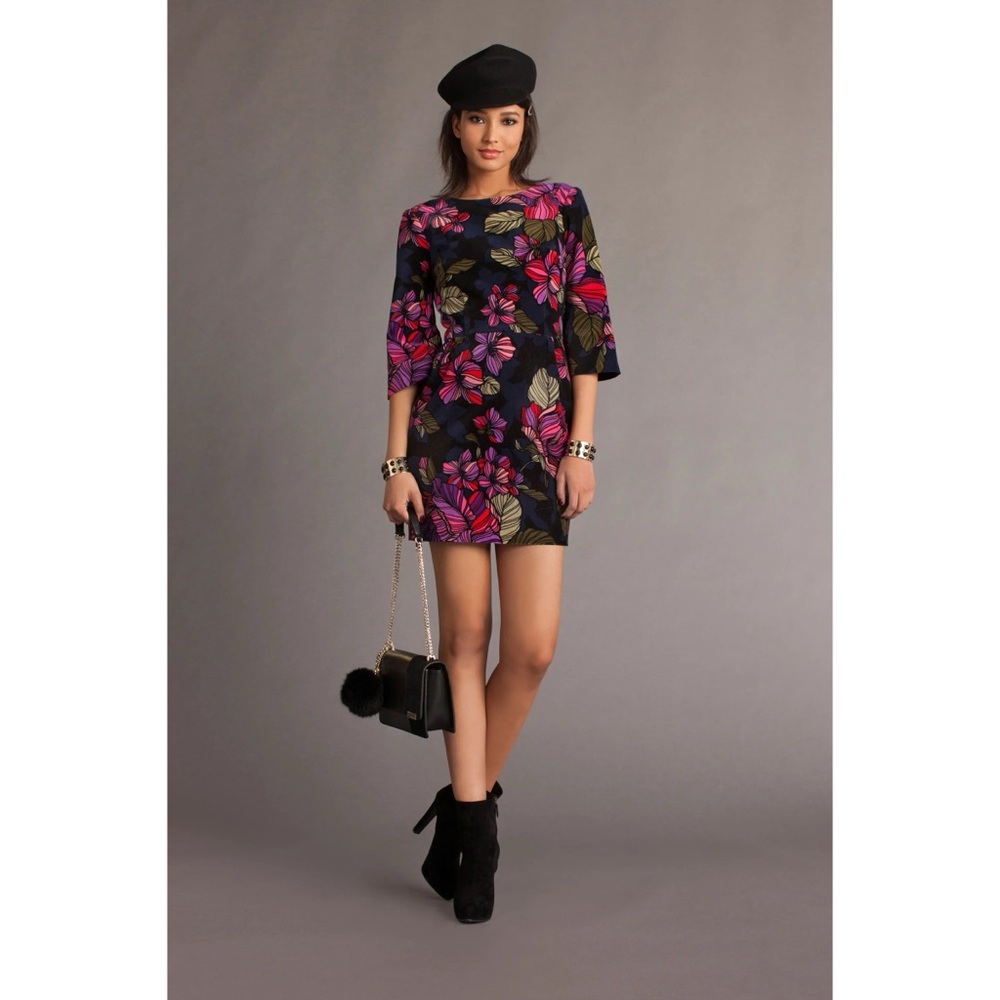 Trina Turk Floral Velour‎ Dress Size 0 NWT